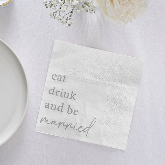 Eat, Drink and Be Married Wedding Napkins
