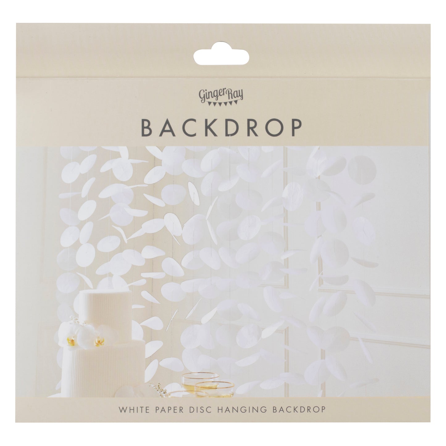 White Paper Disc Wedding Backdrop