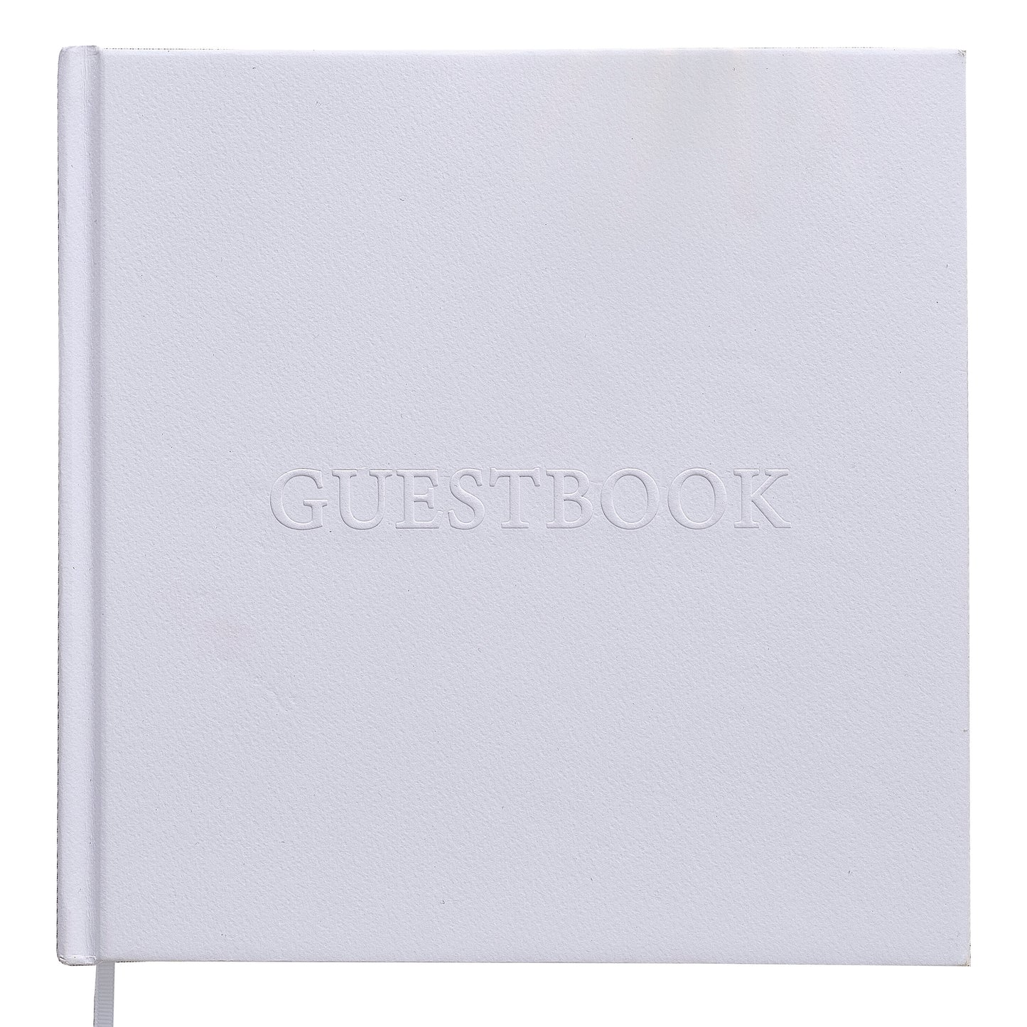 White Embossed Wedding Guest Book