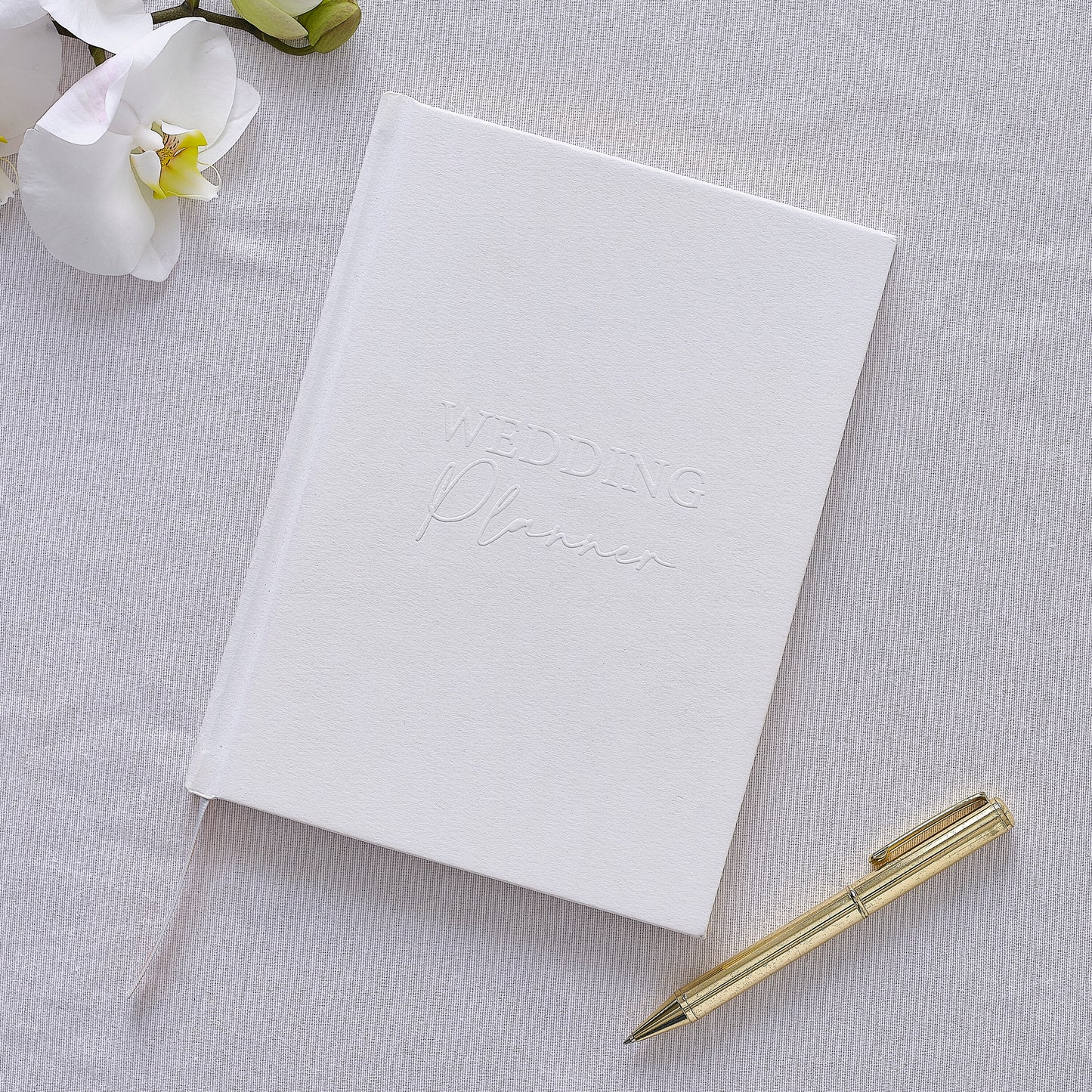 White Embossed Wedding Planner