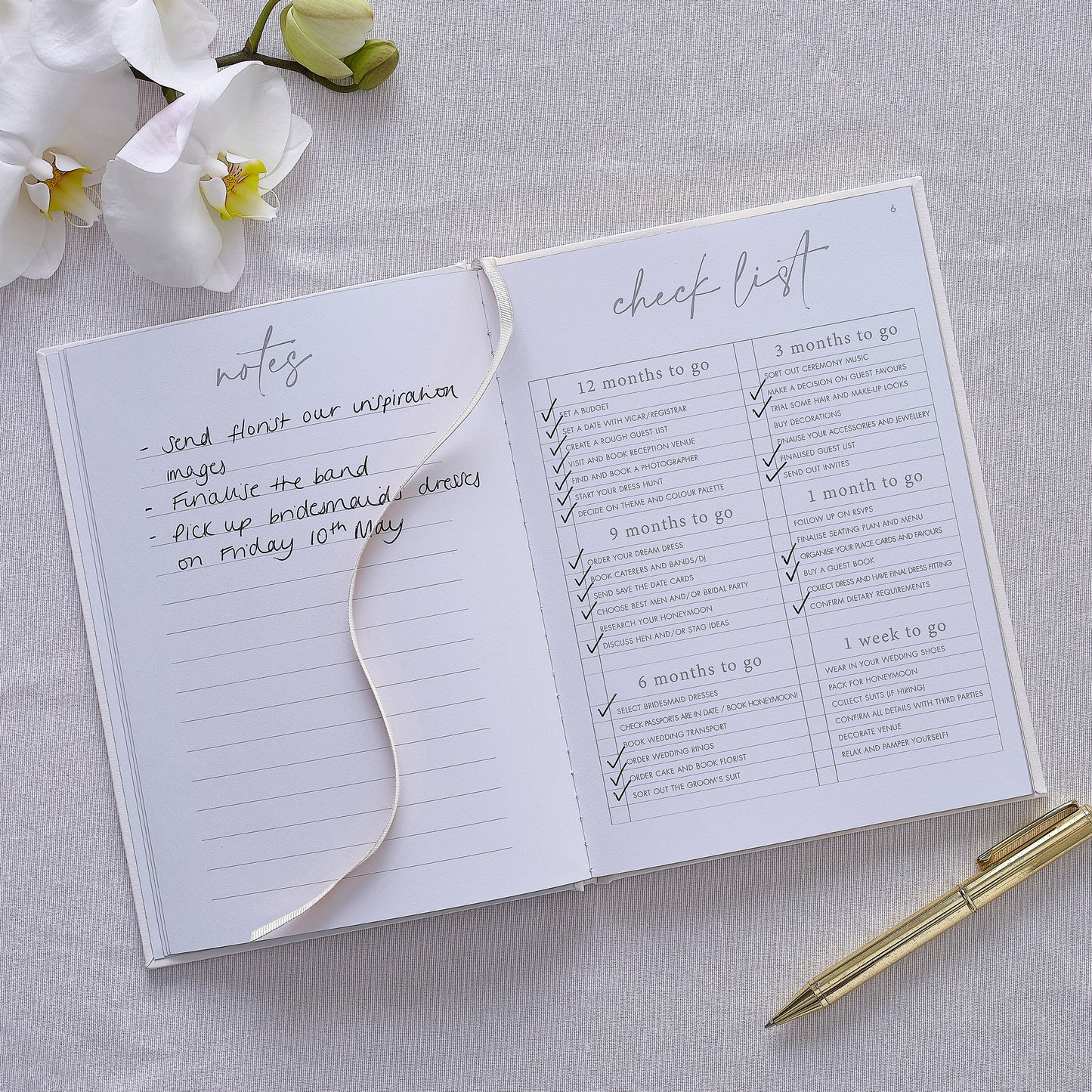 White Embossed Wedding Planner