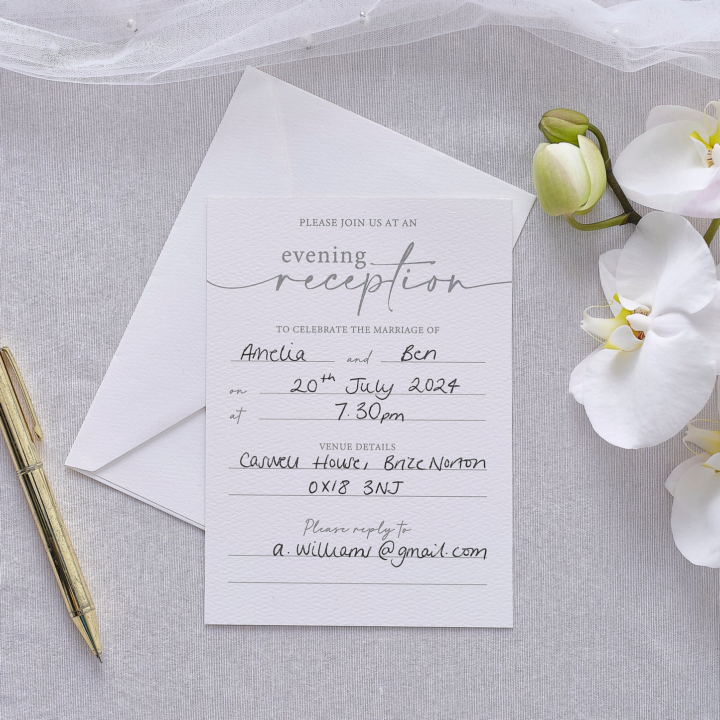 Evening Wedding Reception Invitations