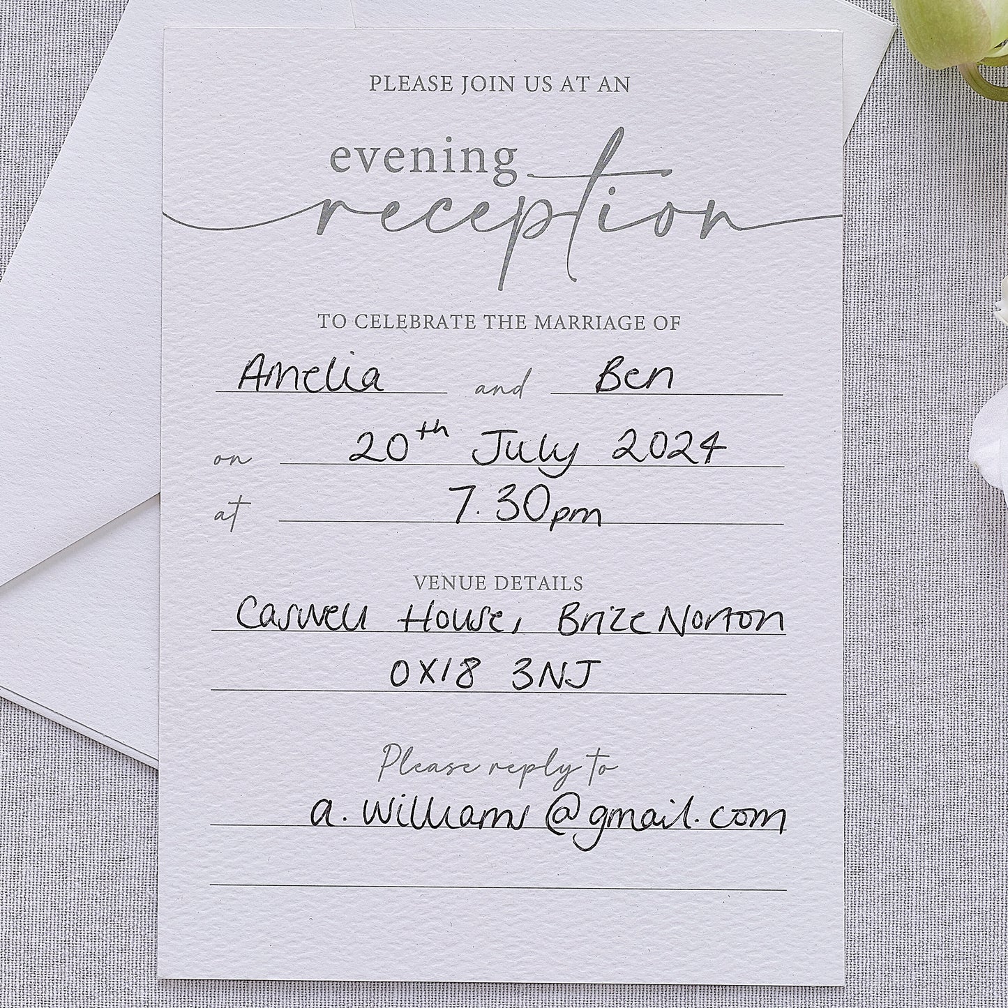 Evening Wedding Reception Invitations