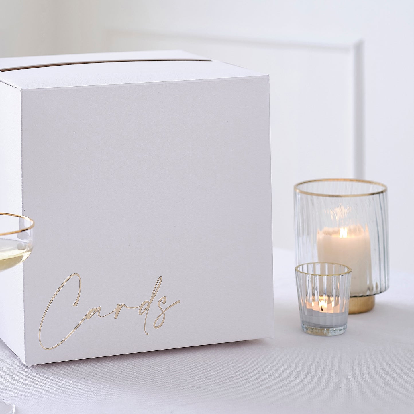 Ribbed Glass Hurricane Candle Holder