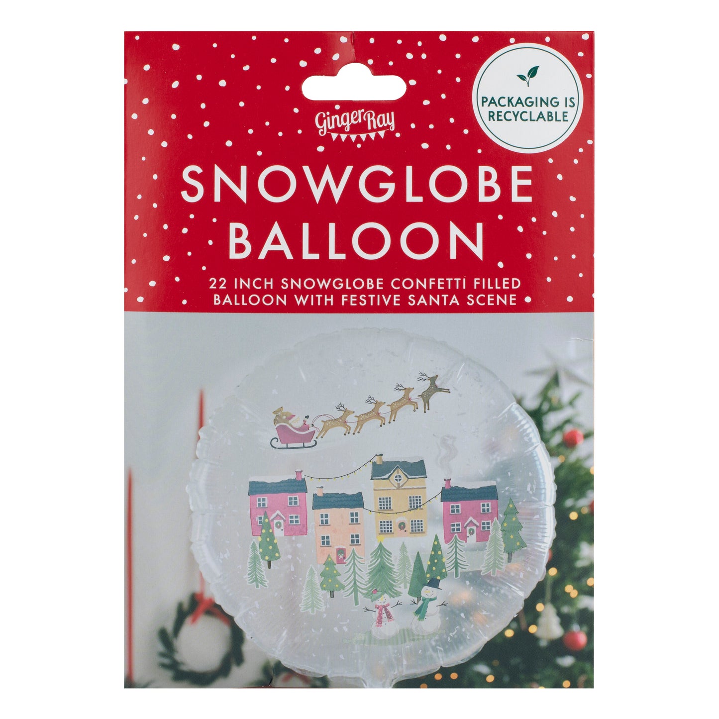 Snowglobe Foil Christmas Balloon