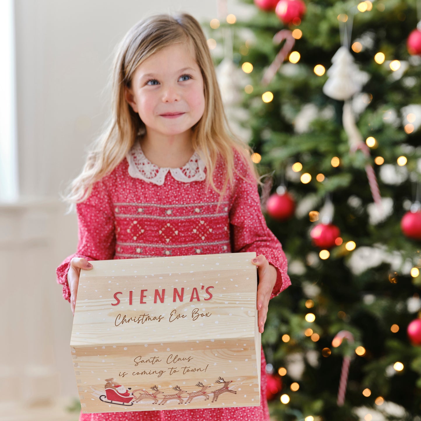 Customisable Wooden Christmas Eve Box