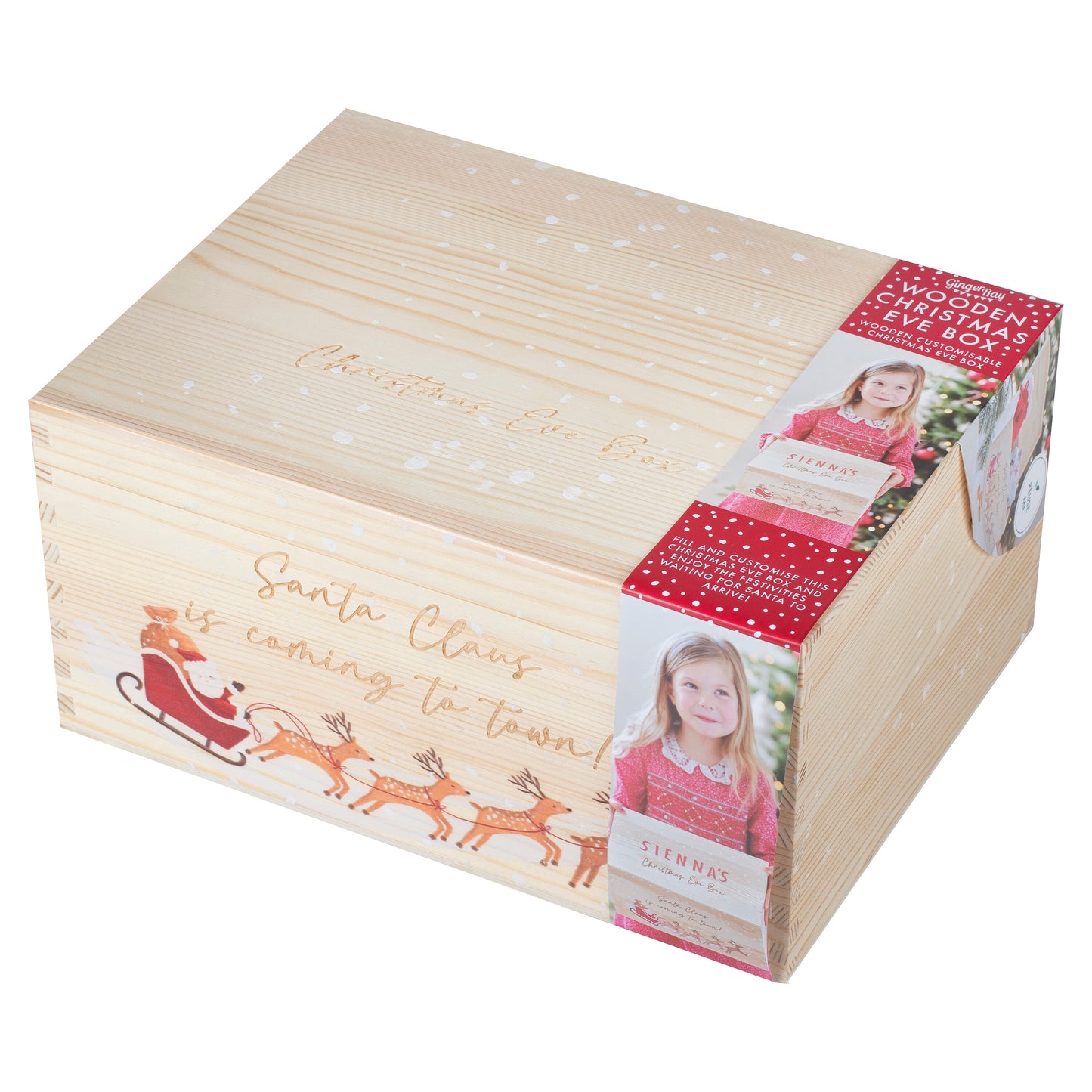 Customisable Wooden Christmas Eve Box