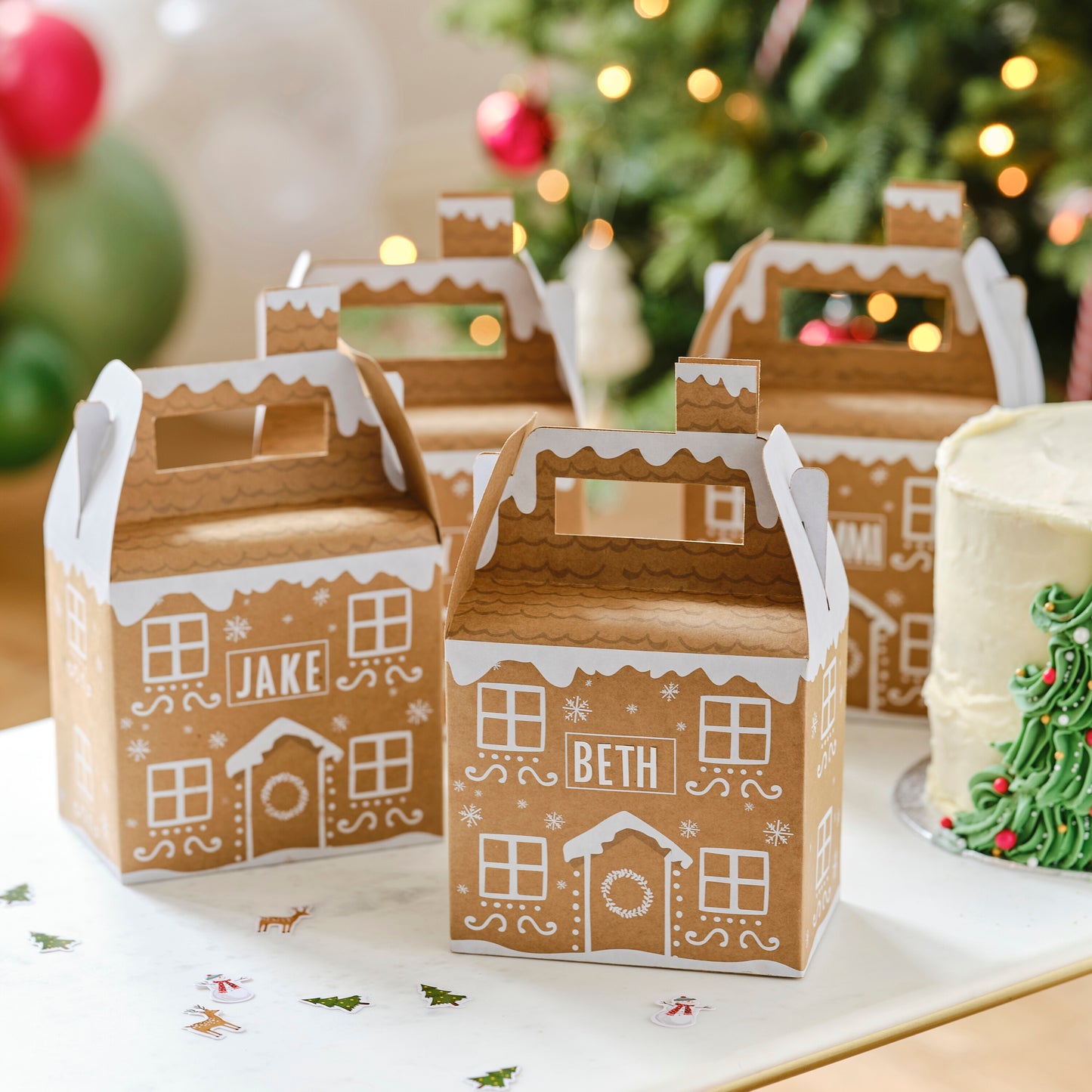 Customisable Gingerbread House Christmas Gift Boxes