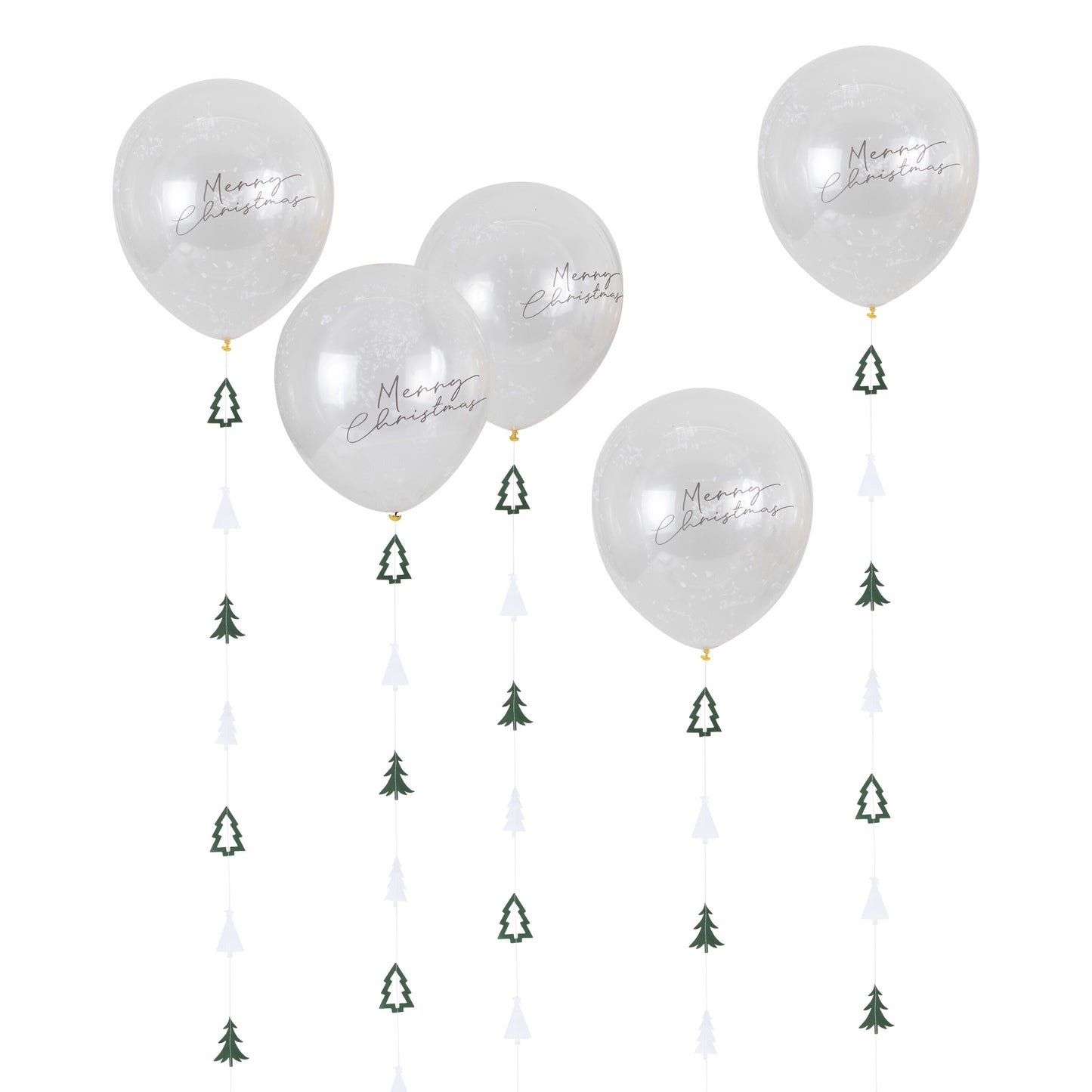 Merry Christmas Balloons with Balloon Tails