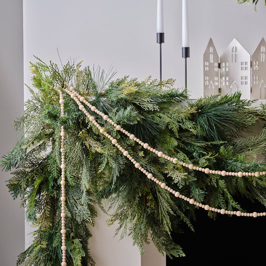 Wooden Bead Christmas Garland