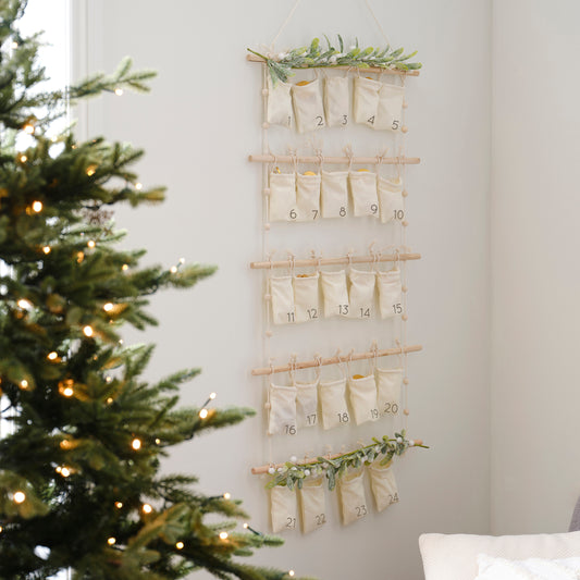 Fabric Christmas Advent Calendar Kit with Foliage