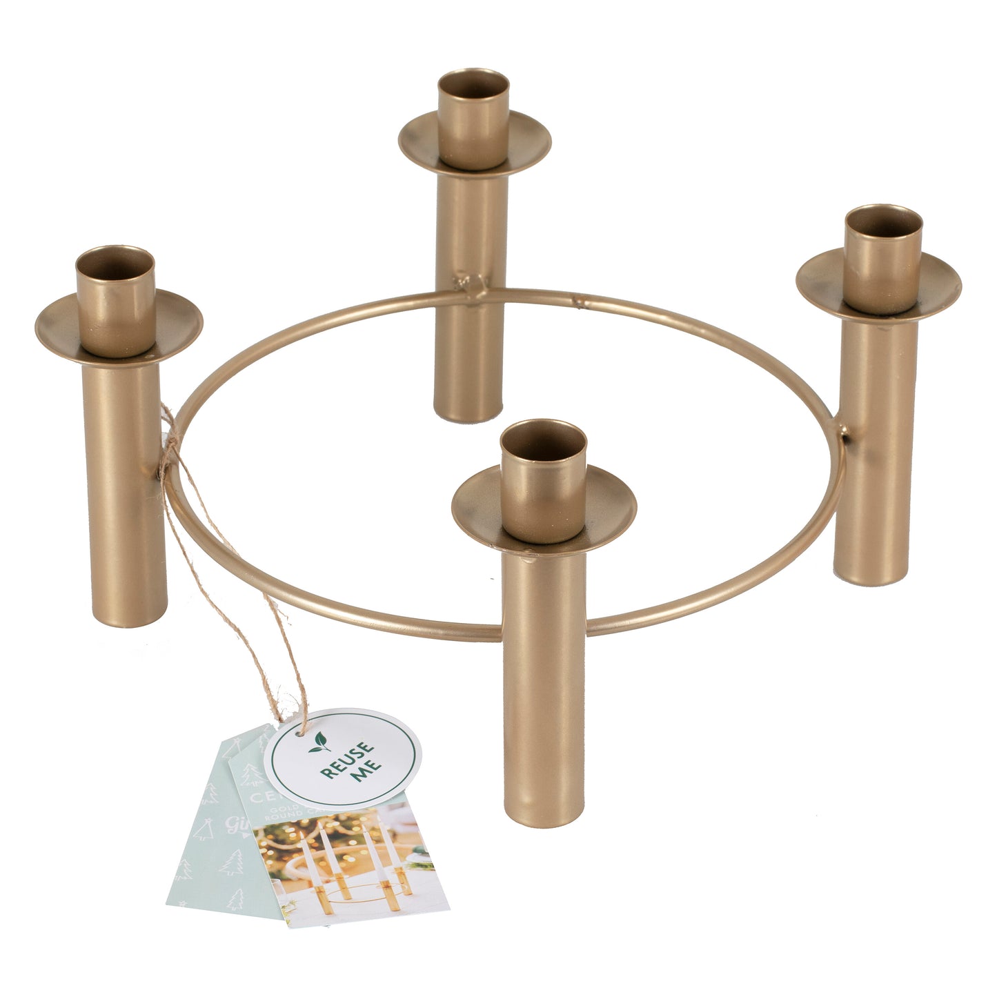 Gold Christmas Candle Centrepiece