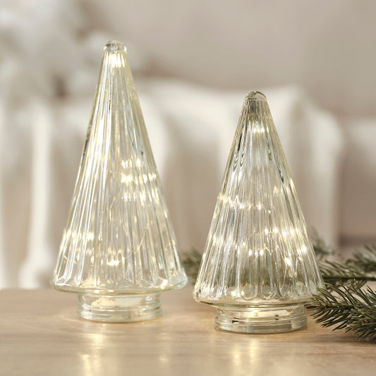Glass Light up Christmas Tree Decorations