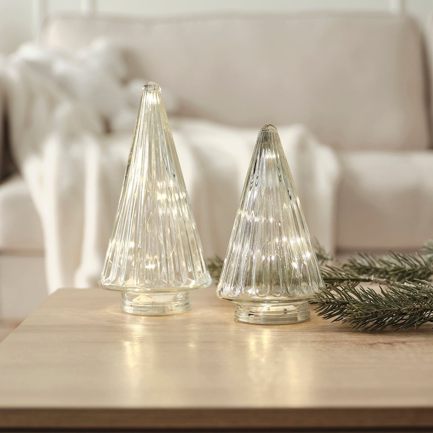 Glass Light up Christmas Tree Decorations