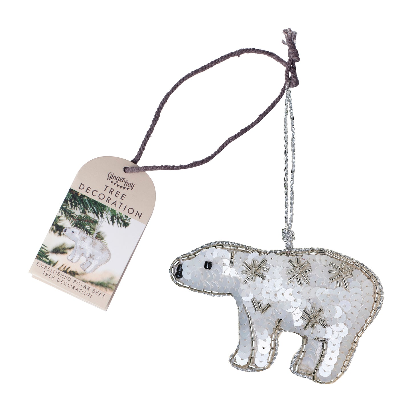 Embellished Polar Bear Christmas Tree Decoration