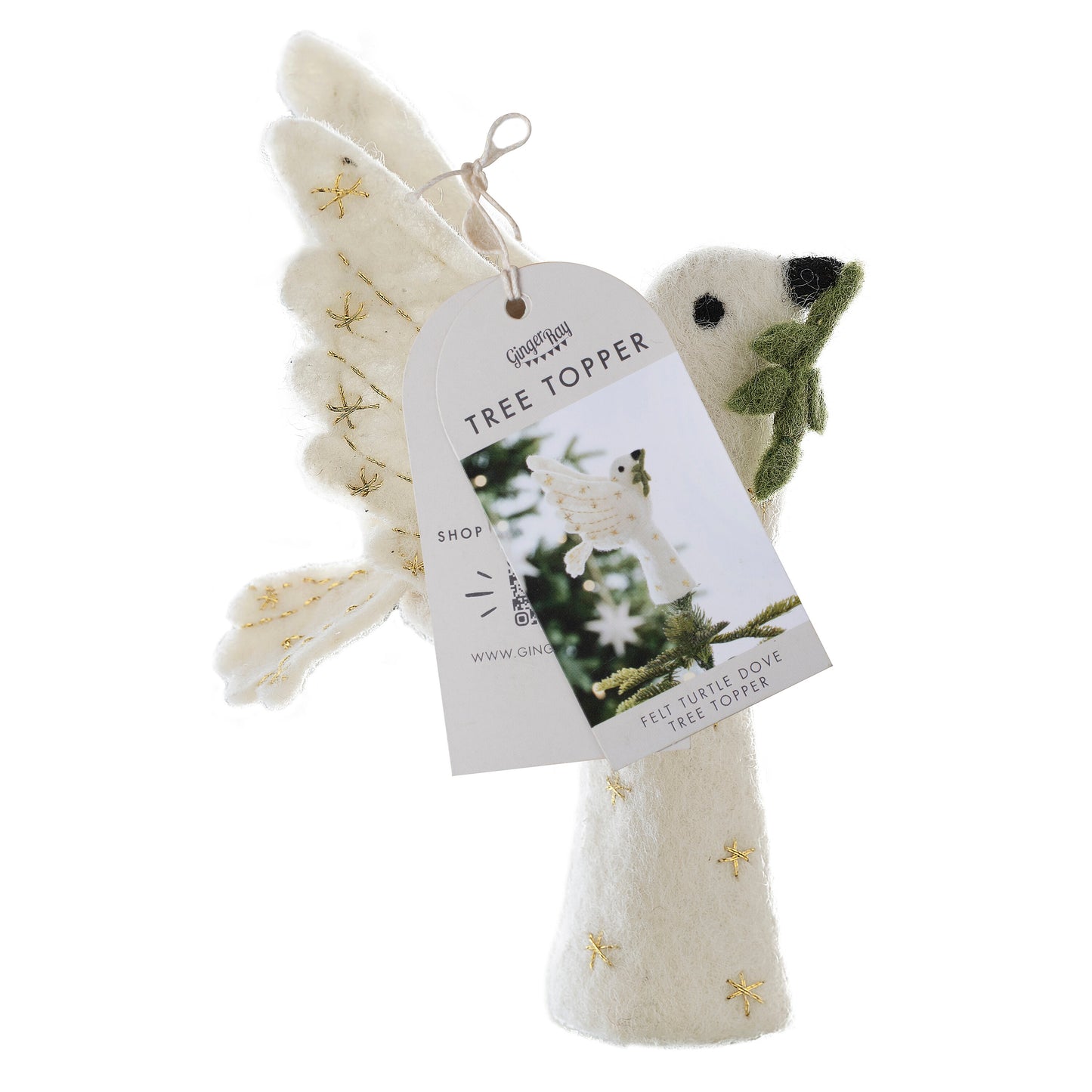 Felt Turtle Dove Christmas Tree Topper