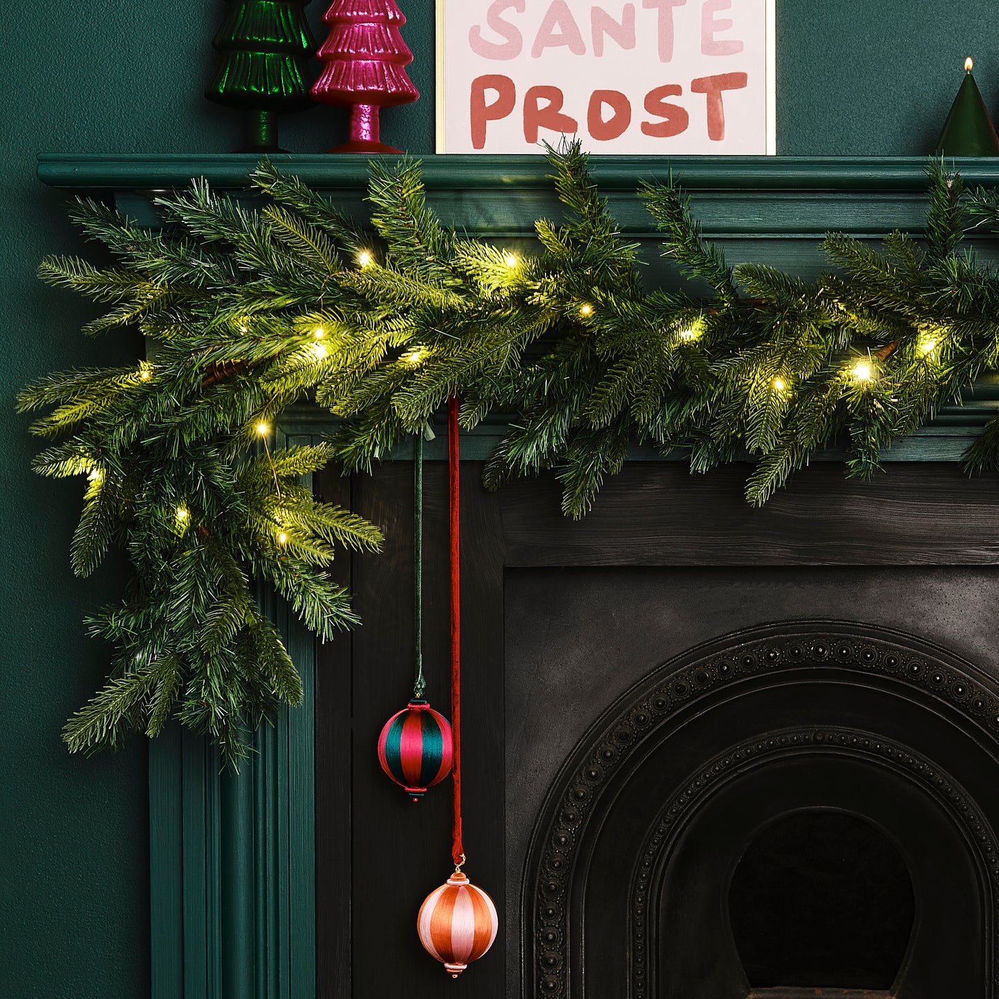 Pine Foliage Christmas Garland with Lights