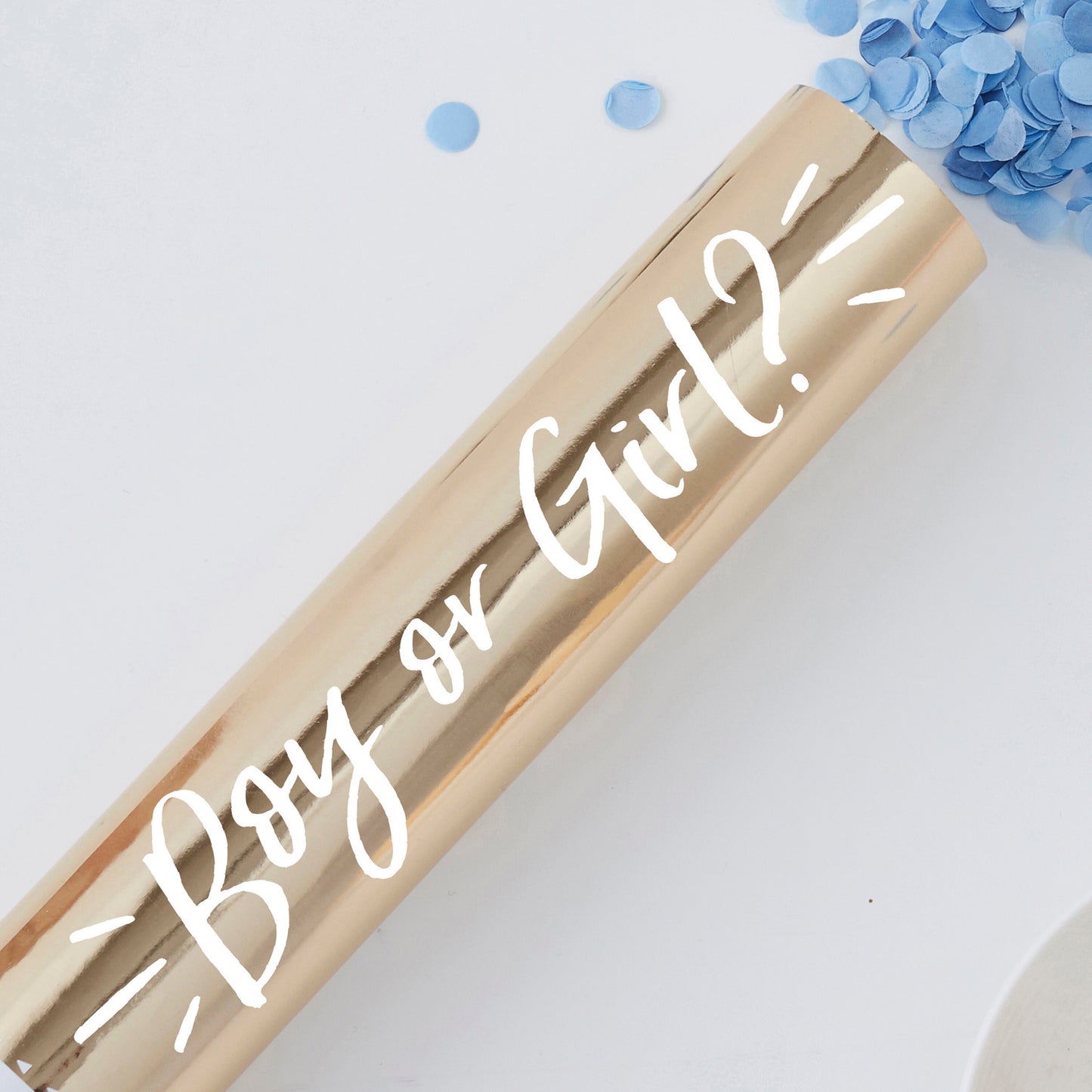 Gender Reveal Confetti Cannon With Blue Boy Confetti - 4 Pack