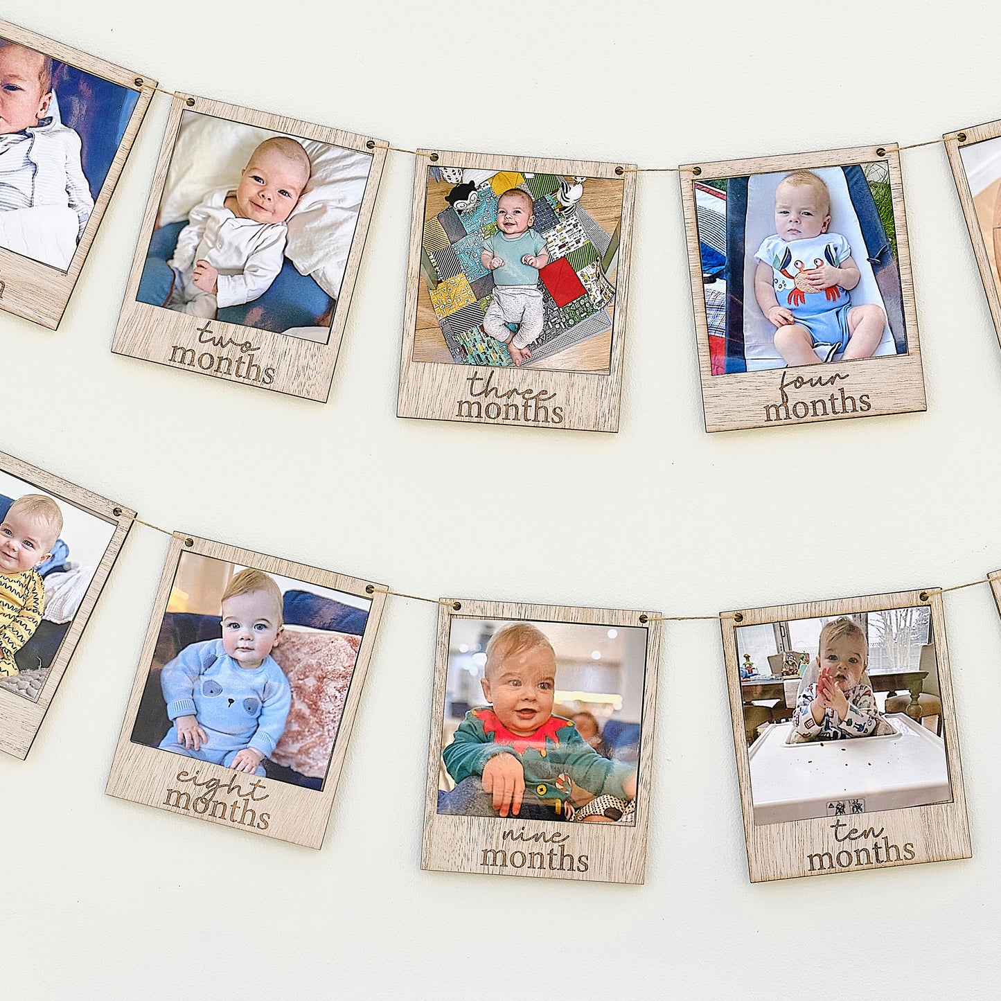 My First Year Wooden Baby Photo Bunting