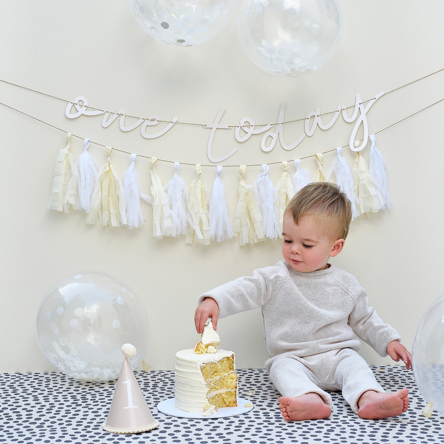 1st Birthday Cake Smash Decorations & Crown Kit