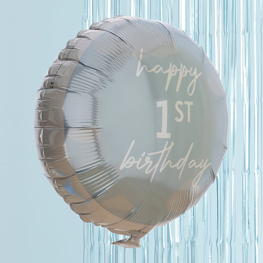 Blue Happy 1st Birthday Balloon