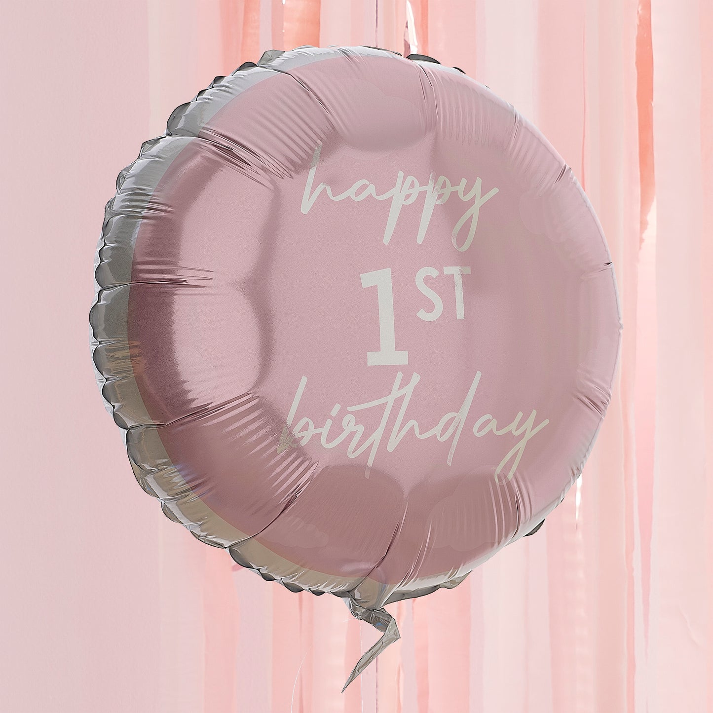 Pink Happy 1st Birthday Balloon