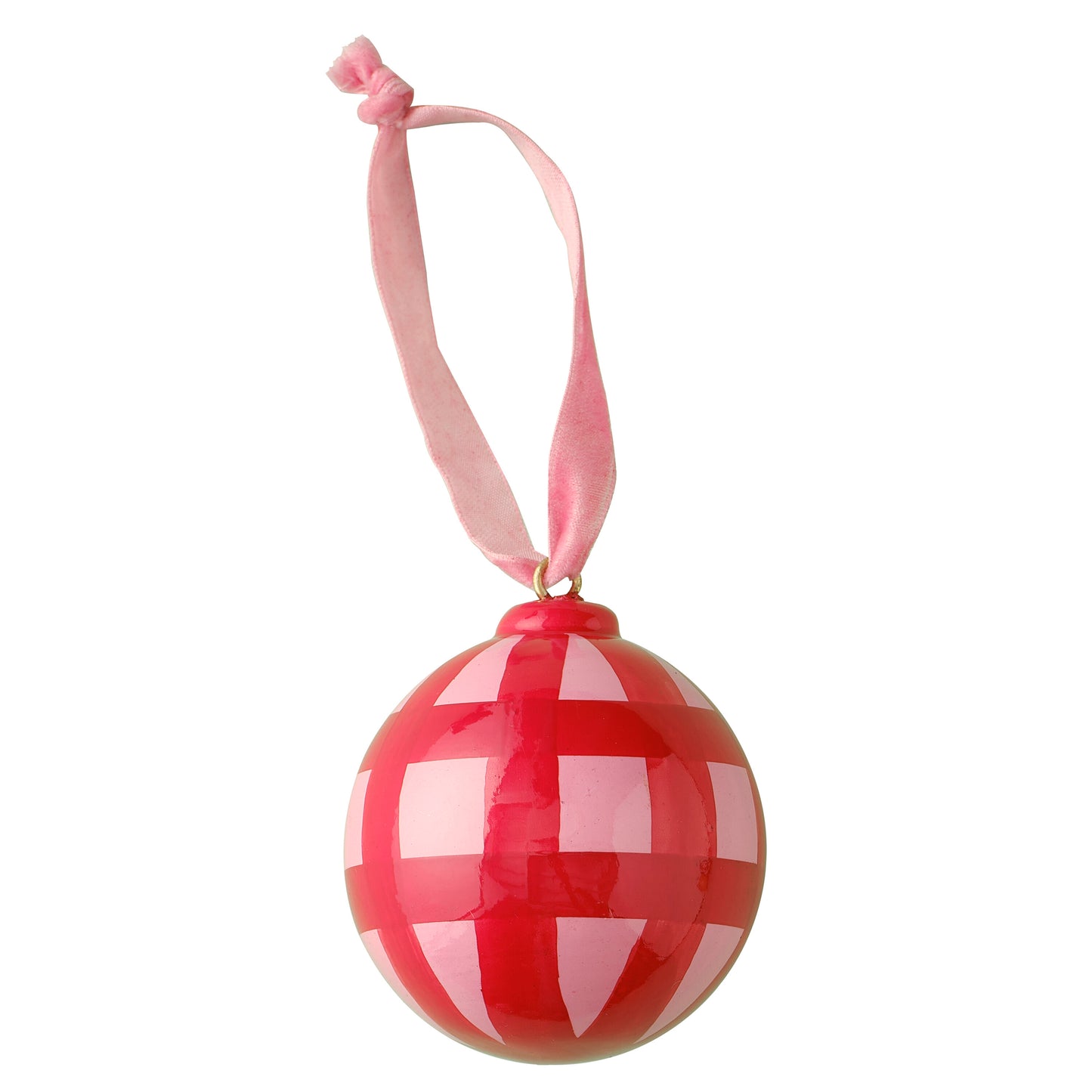 Pink and Red Hand Painted Christmas Bauble