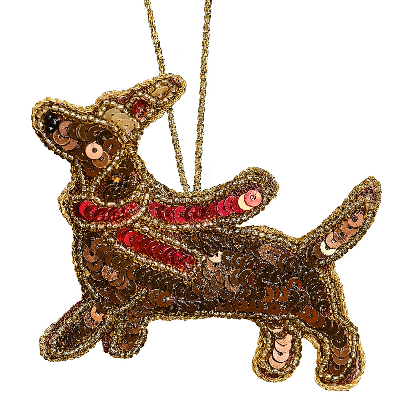 Embellished Sausage Dog Christmas Tree Decoration