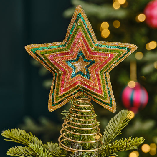 Embellished Star Christmas Tree Topper