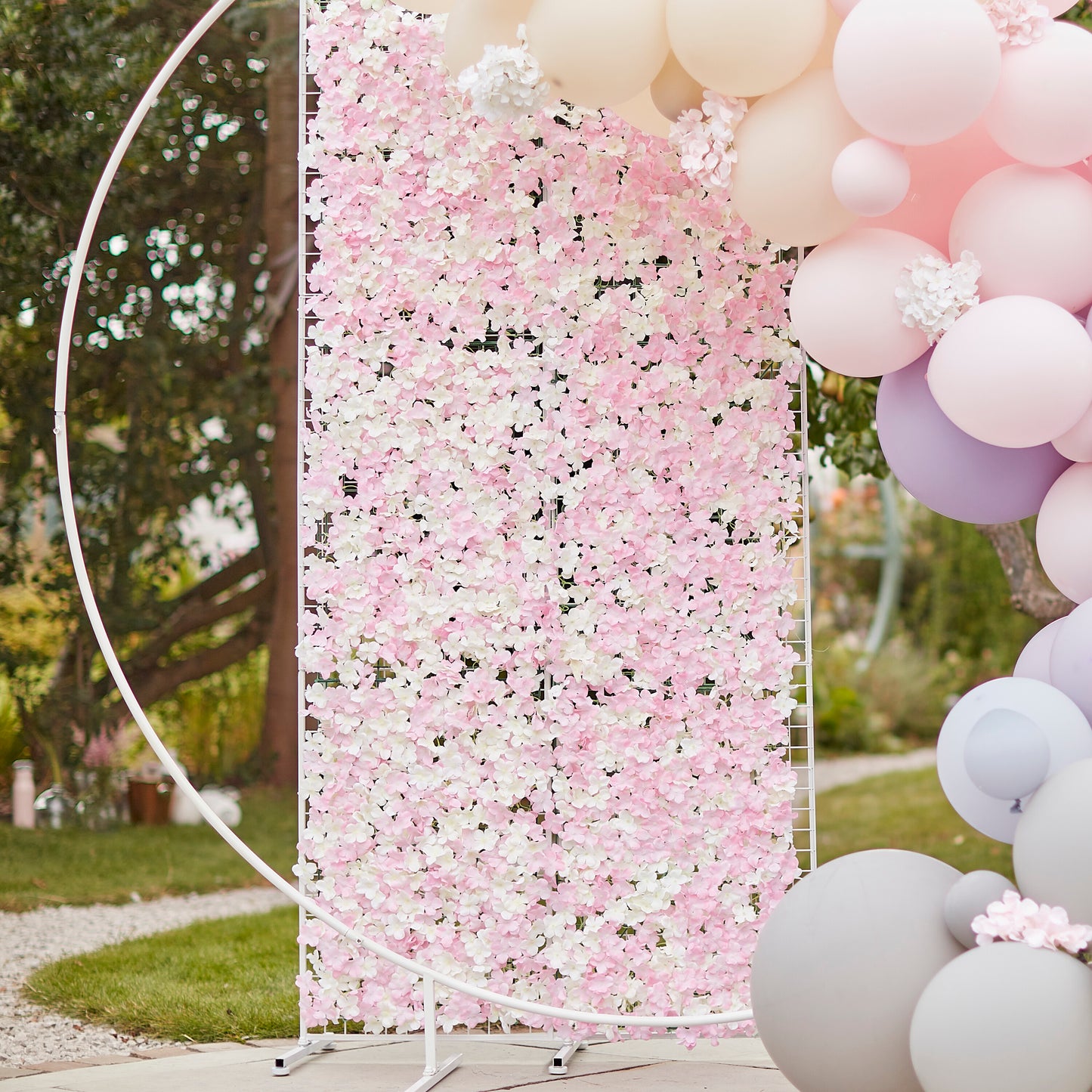 Pink & White Flower Wall Backdrop Tile