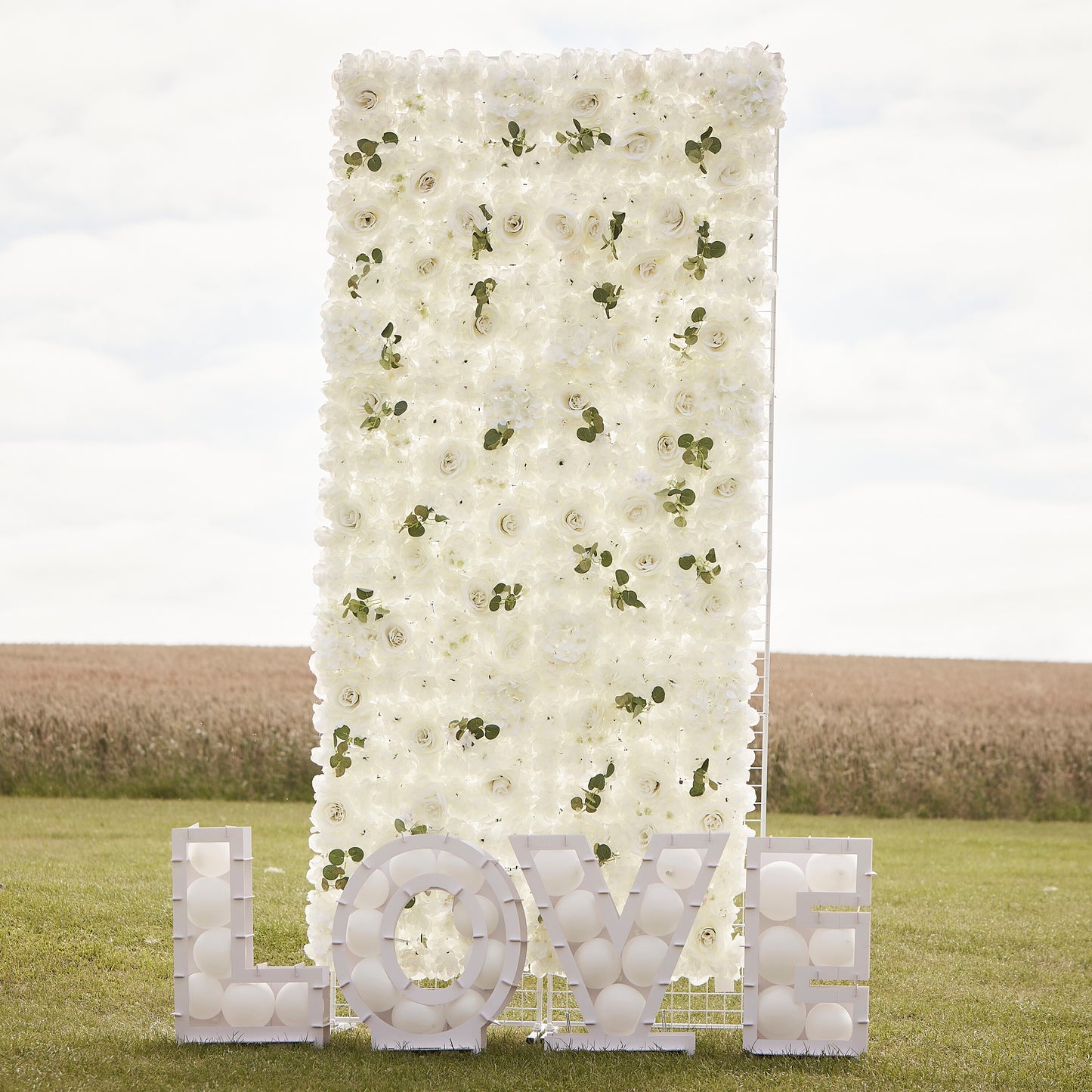 White Rose Flower Wall Backdrop Tile