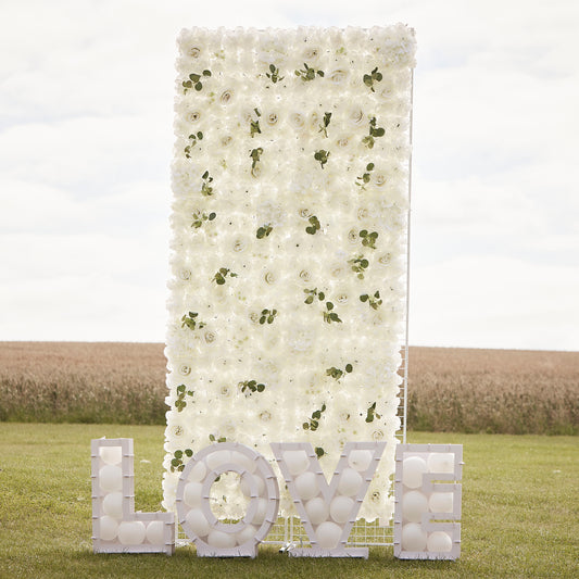 White Rose Flower Wall Backdrop Tile