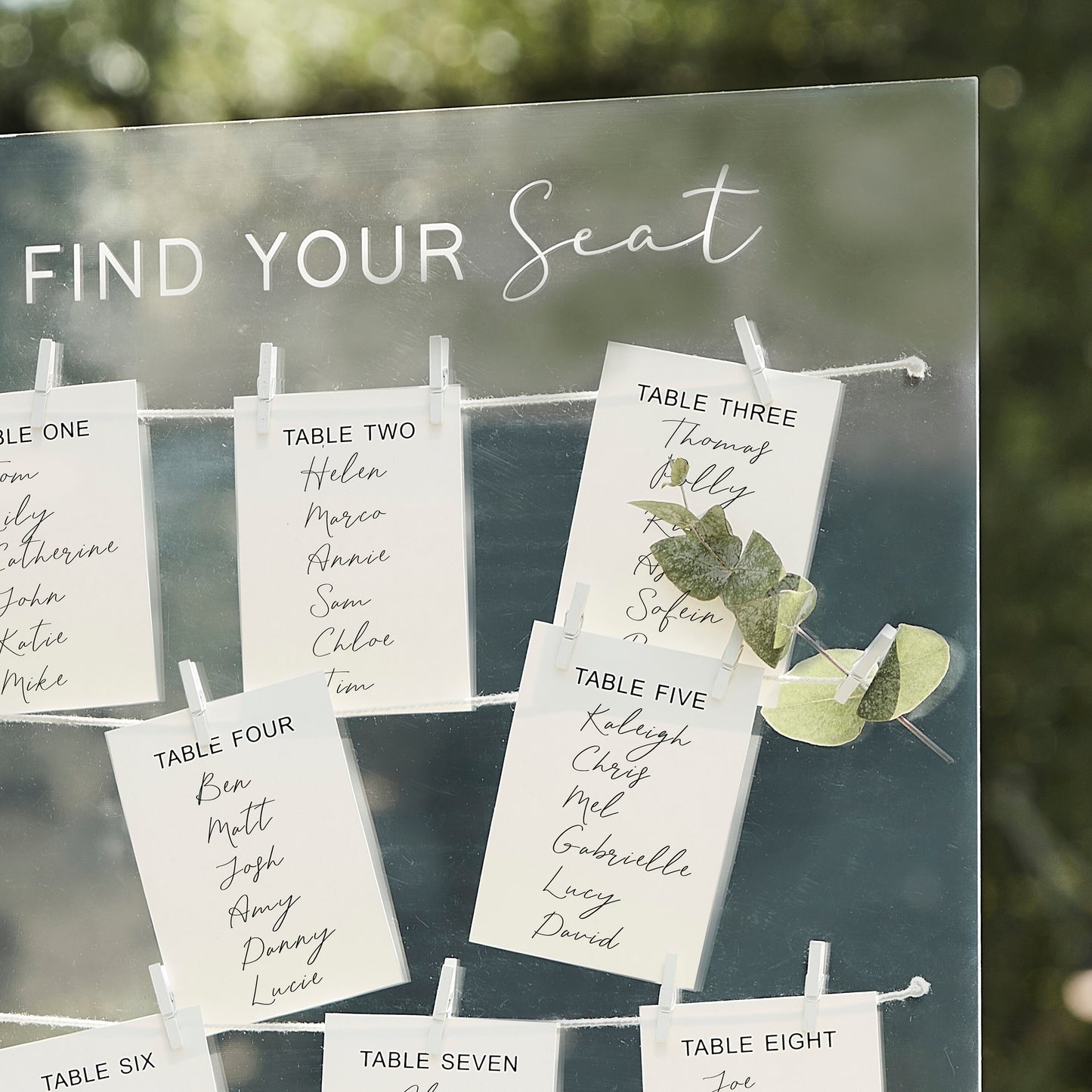Acrylic Wedding Table Plan Kit