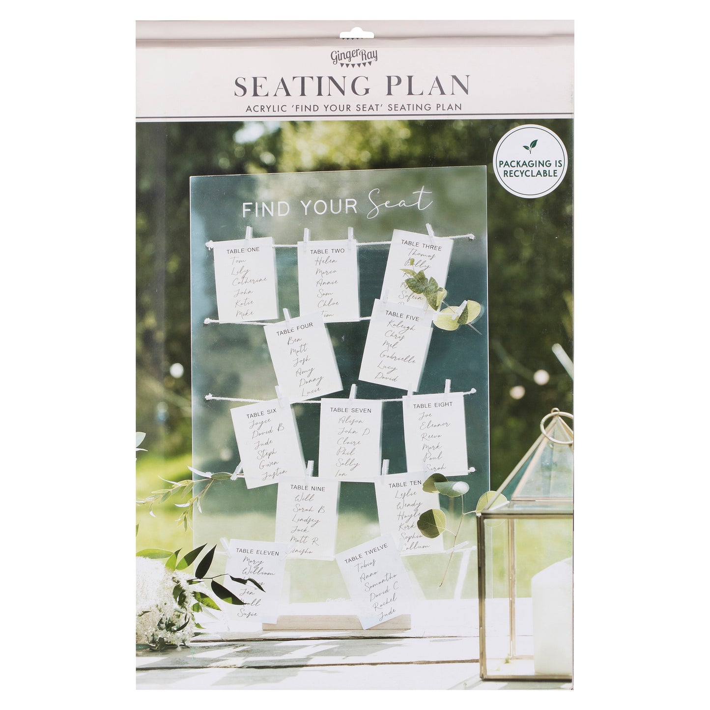 Acrylic Wedding Table Plan Kit