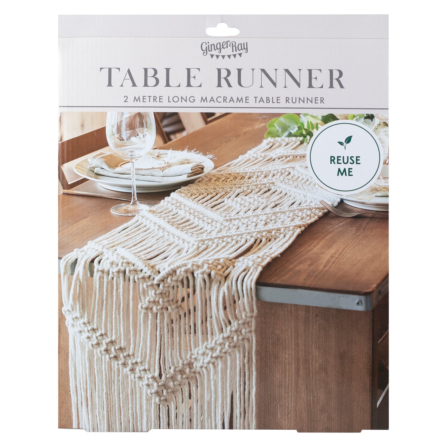 White Macrame Table Runner