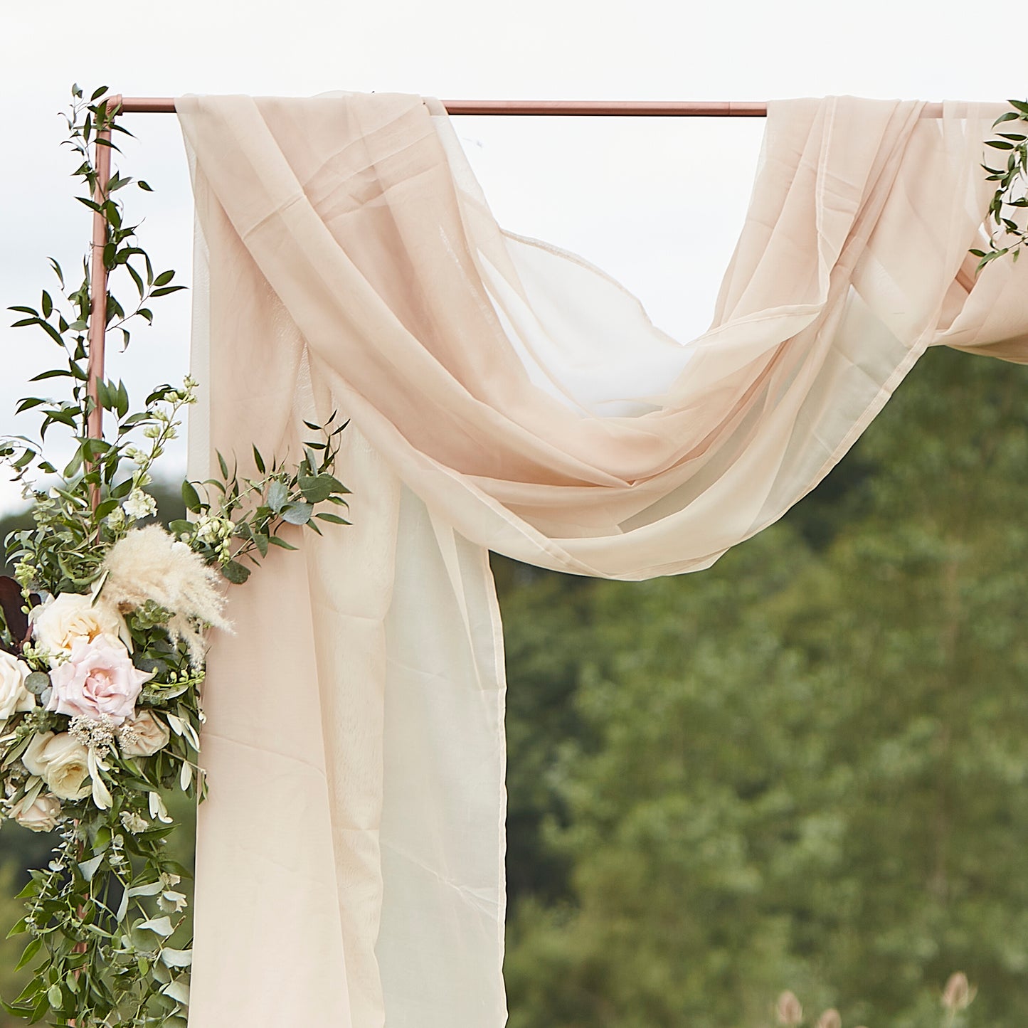 Taupe Draping Fabric Wedding Backdrop