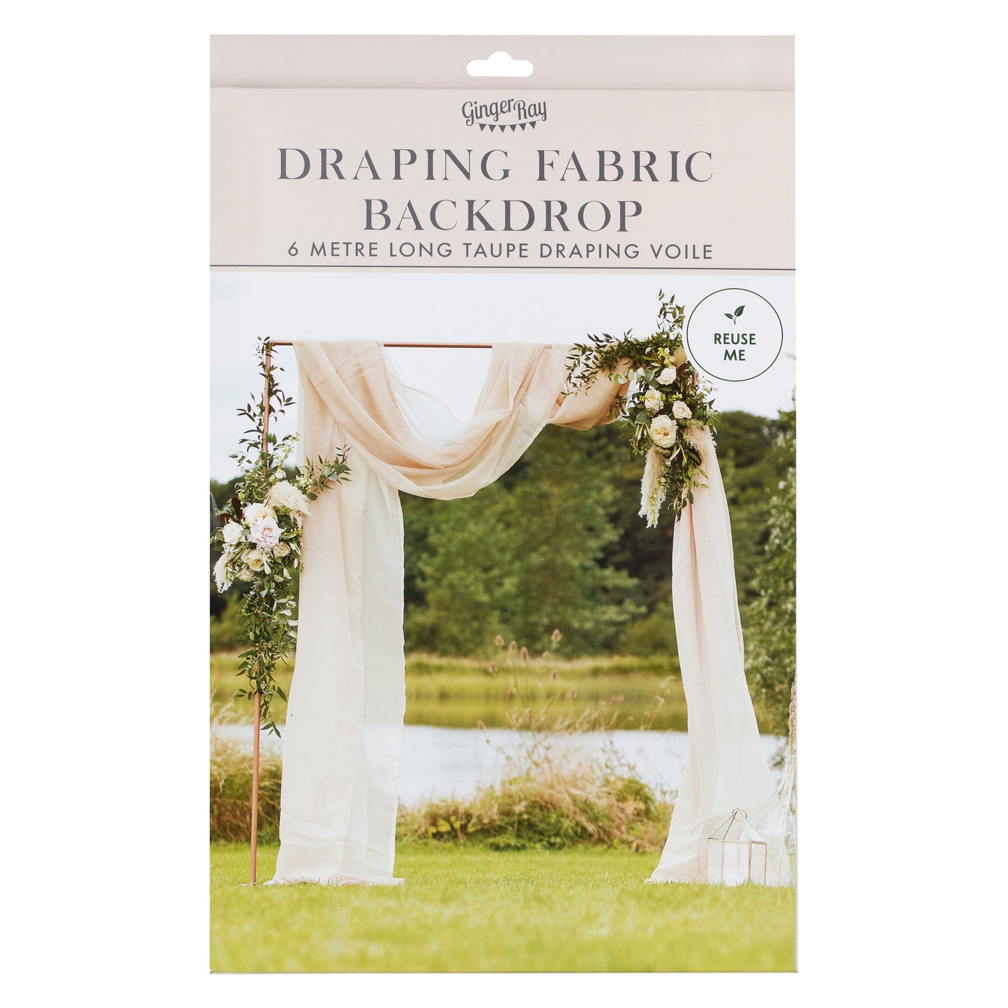 Taupe Draping Fabric Wedding Backdrop