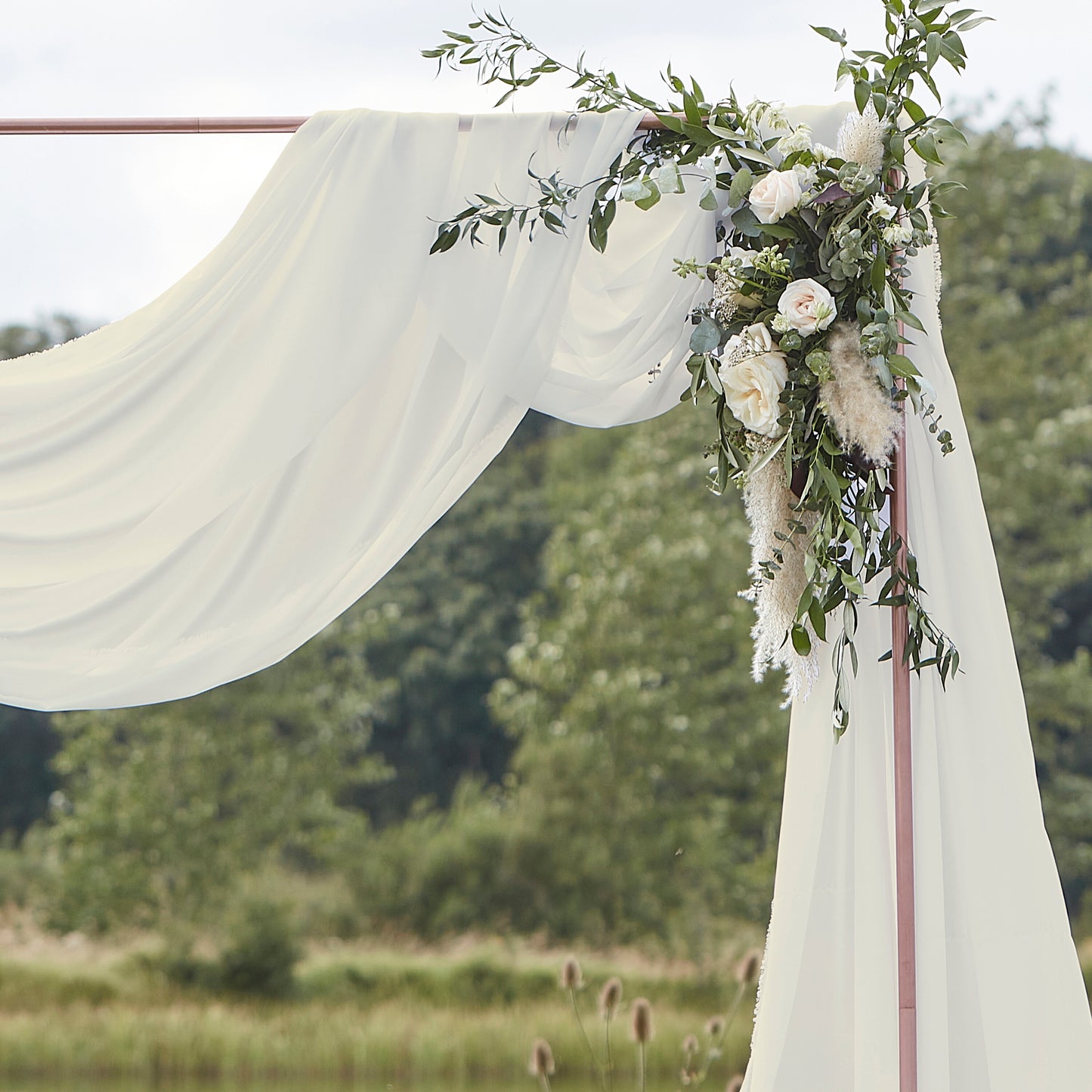 Ivory Draping Fabric Wedding Backdrop