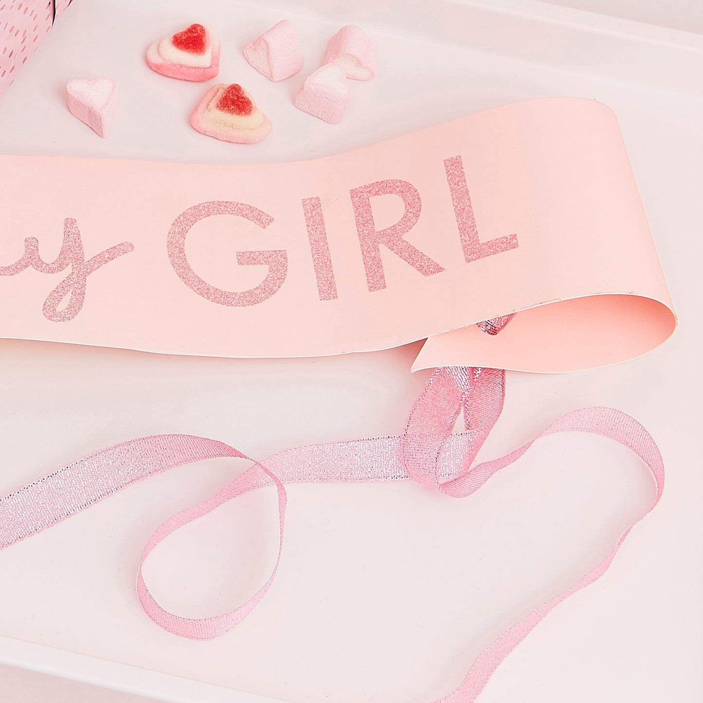 Pink Glitter Birthday Girl Sash