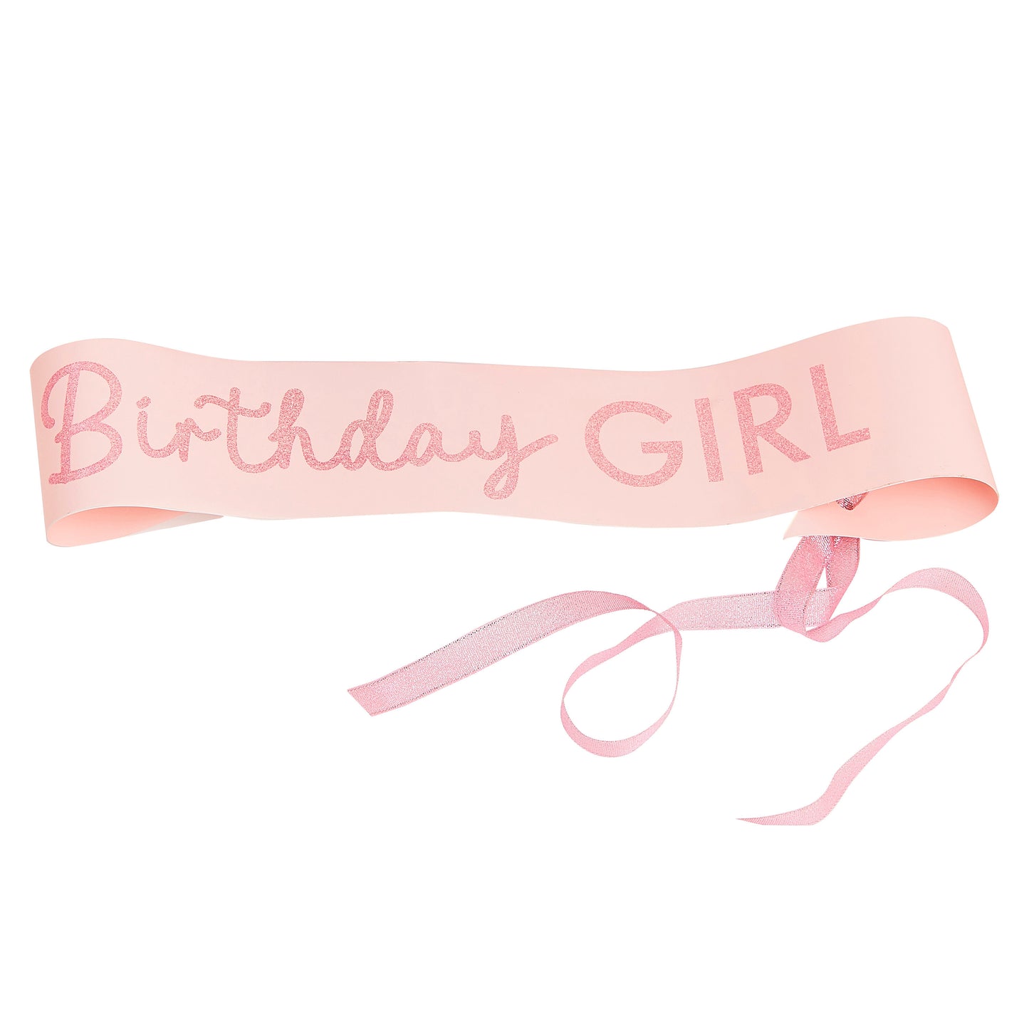 Pink Glitter Birthday Girl Sash