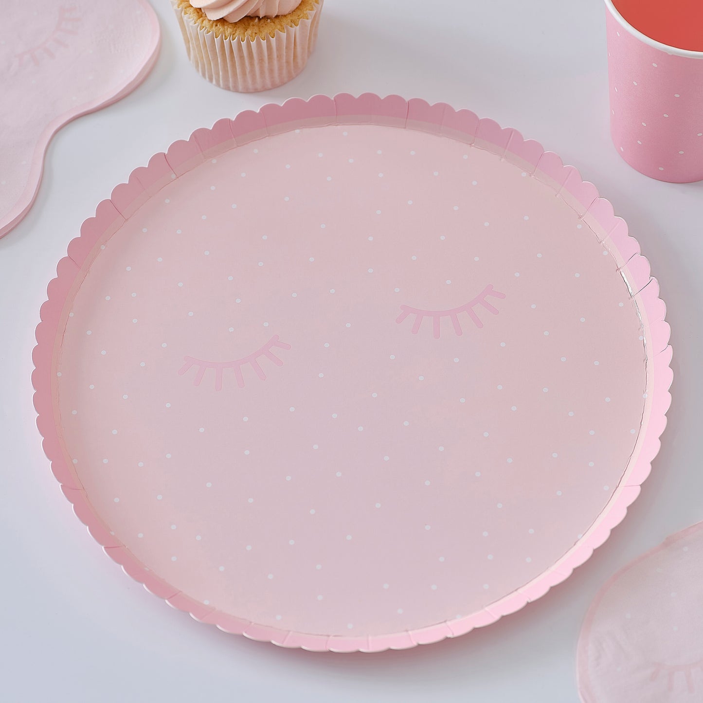 Pink Polka Dot Pamper Party Paper Plates