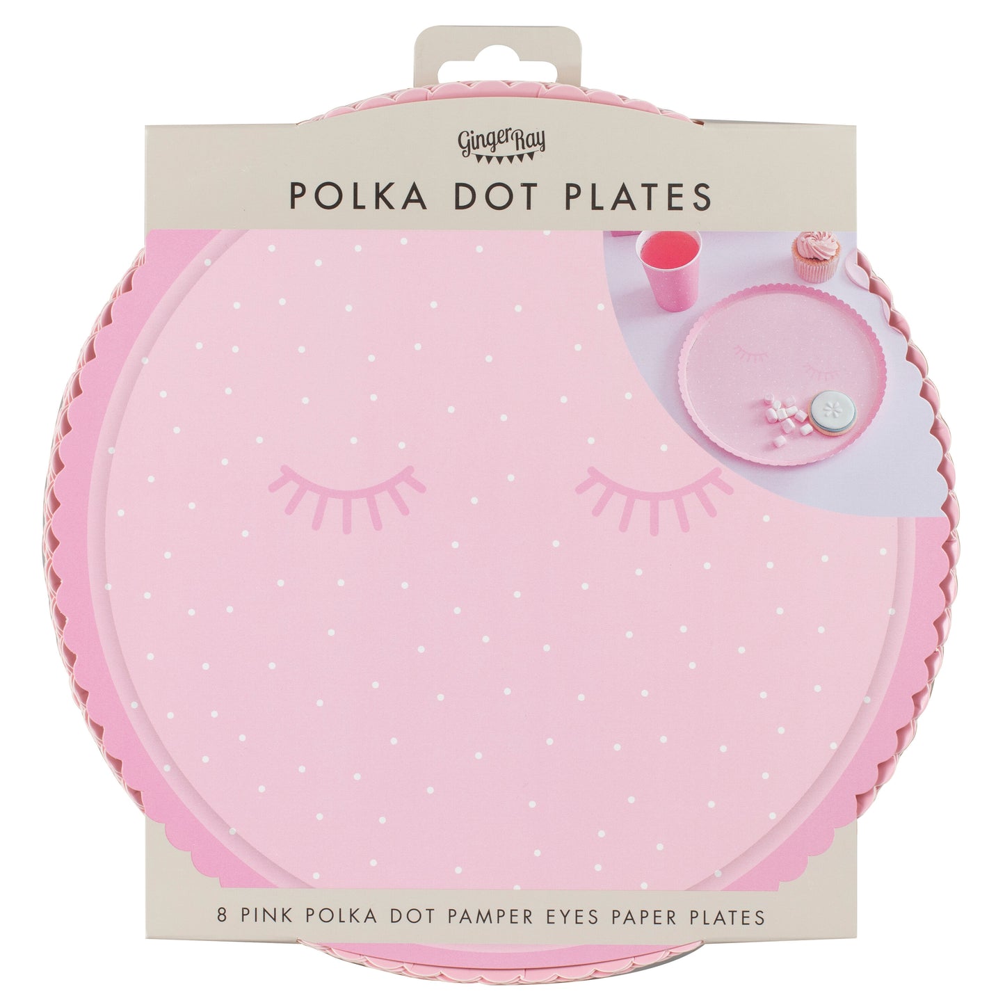 Pink Polka Dot Pamper Party Paper Plates