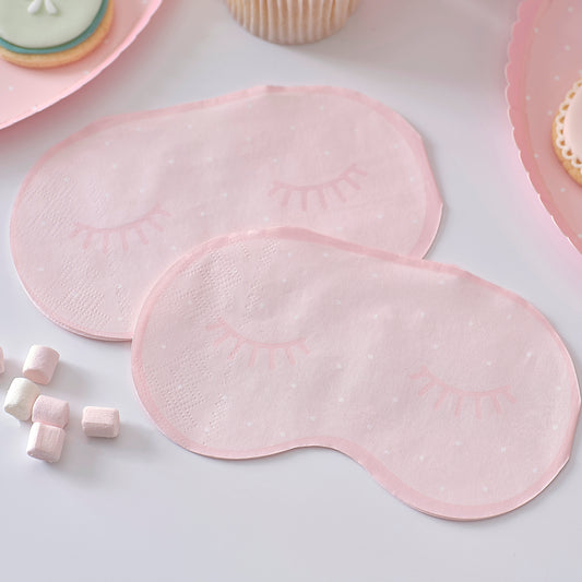 Pink Eye Mask Pamper Party Paper Napkins