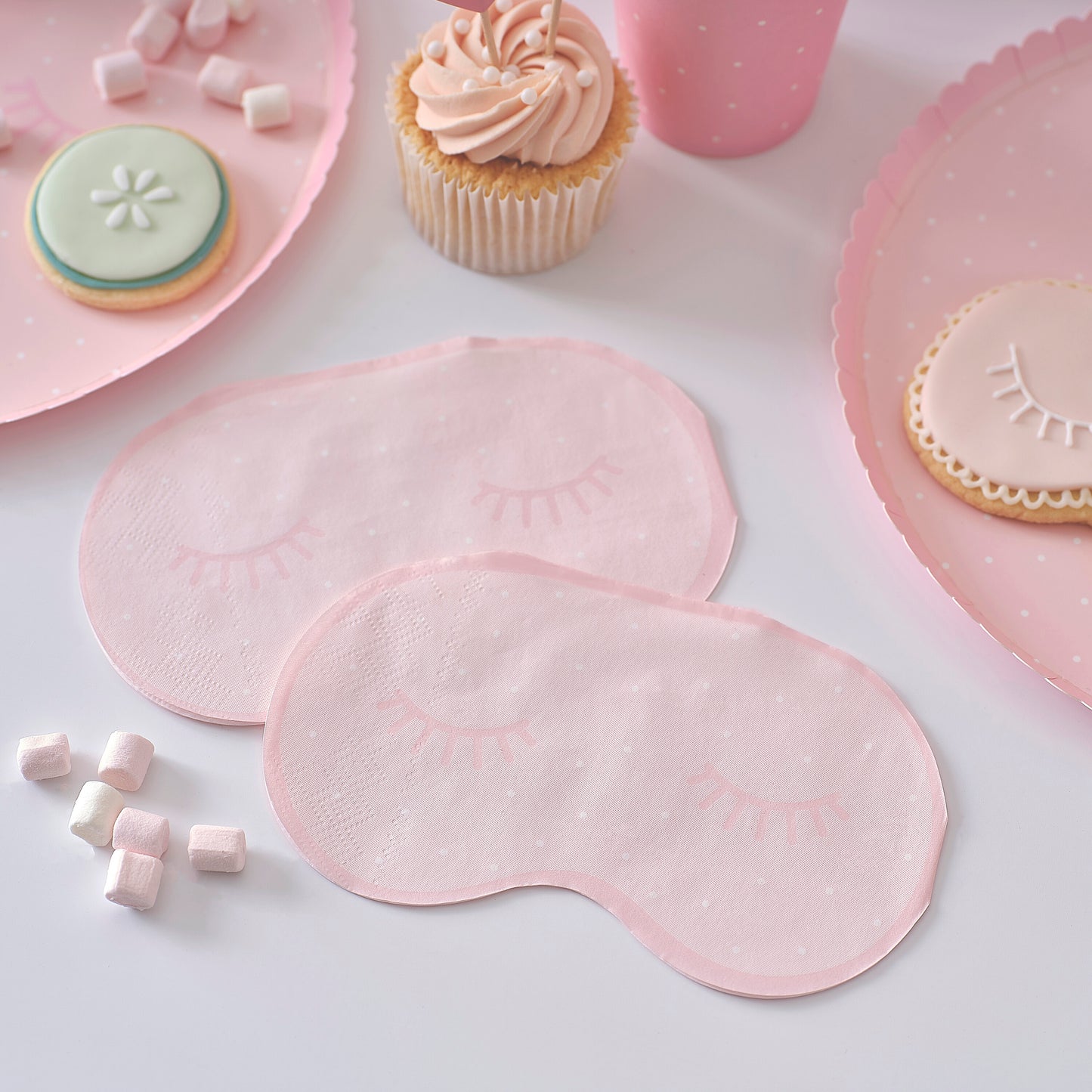 Pink Eye Mask Pamper Party Paper Napkins