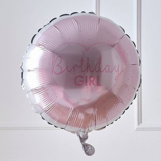 Pink Birthday Girl Birthday Balloon