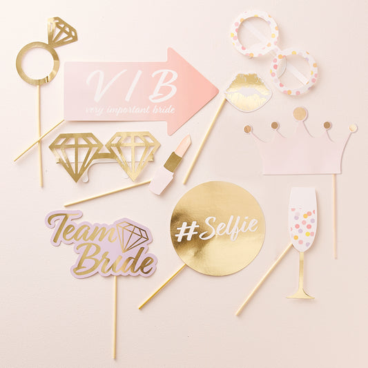 Gold Hen Party Photobooth Props