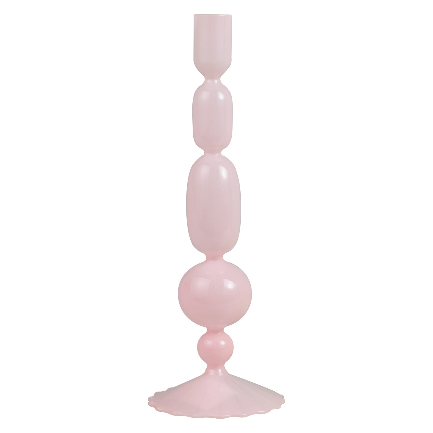 Pink Glass Bubble Dinner Candle Holder