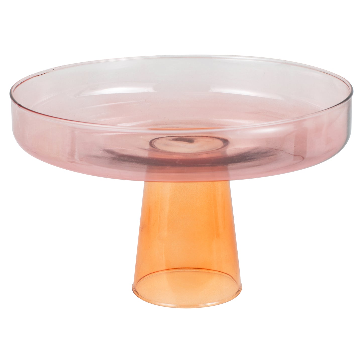 Pink and Orange Glass Cake Stand