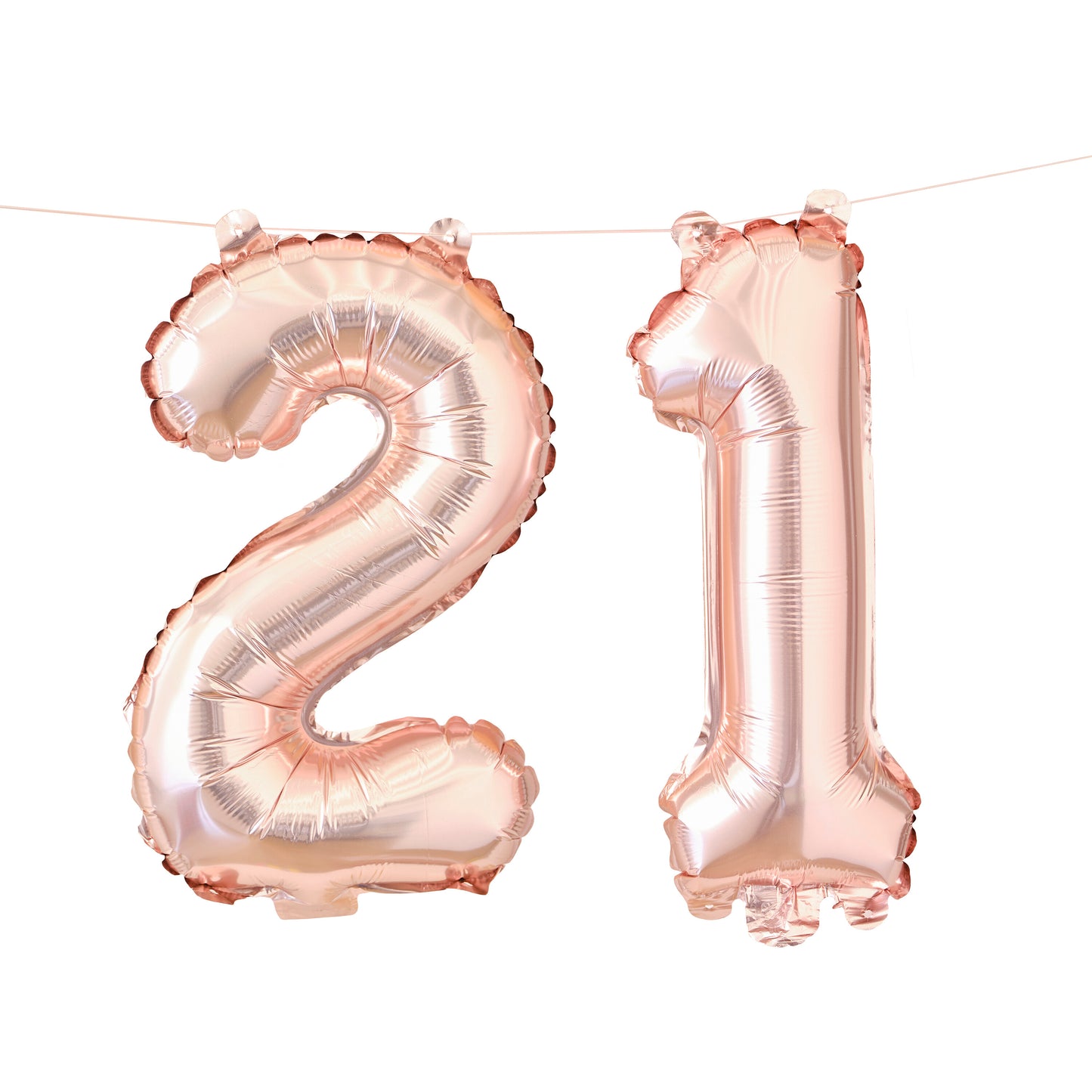 21st Rose Gold Foil Balloons