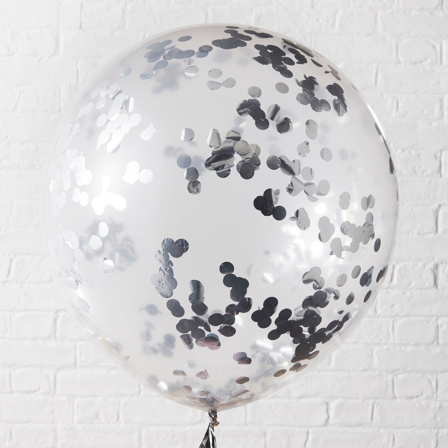 Silver Giant Confetti Balloons